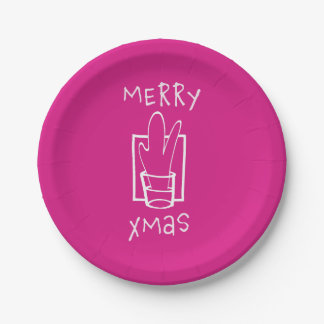 Sparkling Xmas with Pink Paper Plate
