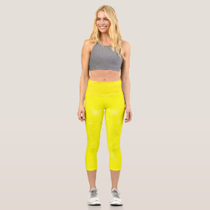 Sparkling Yellow Capri Leggings