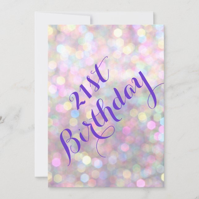 Sparkly 21st Birthday Invitation (Front)