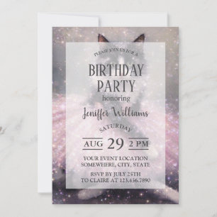 Sparkly Ballerina Cat in Pink Tutu Invitation
