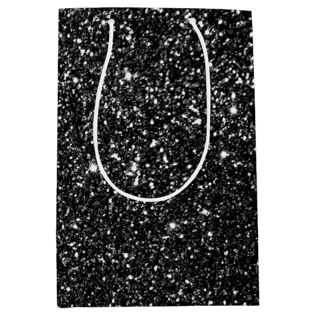 Sparkly Black Glitter Medium Gift Bag (Front)