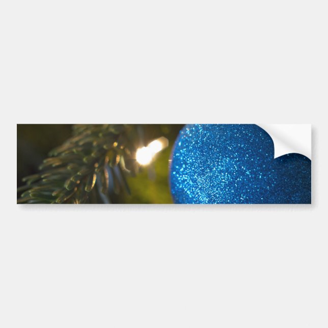 Sparkly Blue Ornament Bumper Sticker (Front)