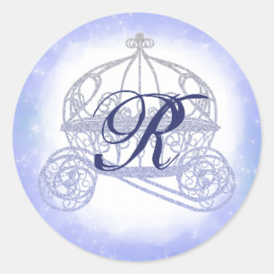 Sparkly Blue Princess Carriage Stickers