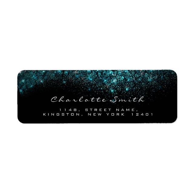 Sparkly Blue Turquoise Ocean Black White Glitter (Front)