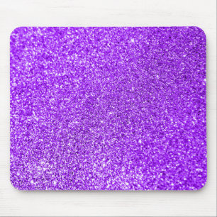 Sparkly Bokeh Faux Violet Purple Glitter Mouse Pad