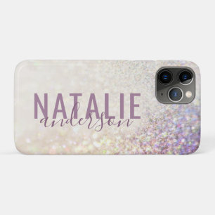 Sparkly bokeh glitter personalized pink purple Case-Mate iPhone case