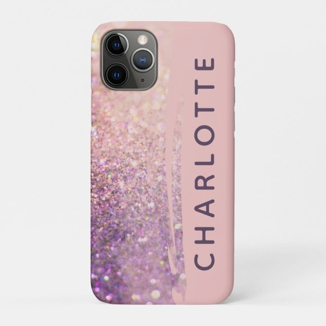 Sparkly bokeh glitter pink purple Case-Mate iPhone case (Back)