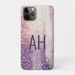 Sparkly bokeh glitter pink purple initials Case-Mate iPhone case