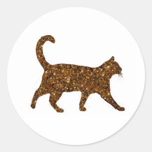 Sparkly Cat Classic Round Sticker