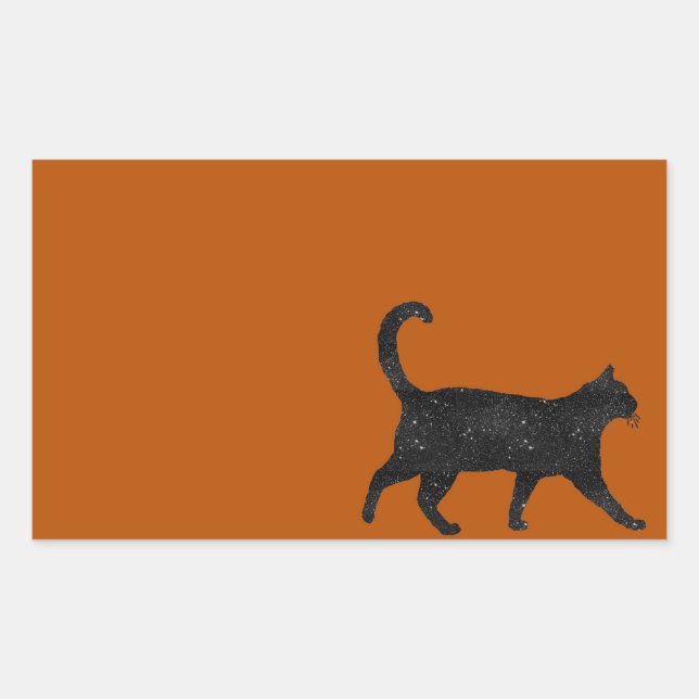 Sparkly Cat Rectangular Sticker (Front)