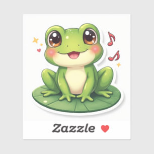 Sparkly Cheek Frog – Kawaii Sticker Charm