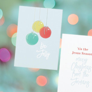 Sparkly Christmas Balls Flat Card