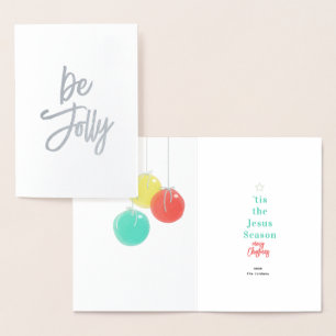 Sparkly Christmas Balls Foil Card