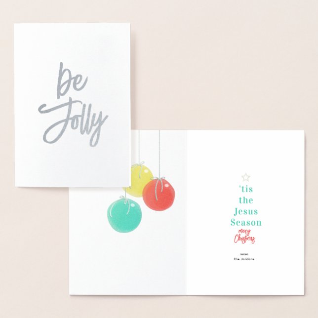 Sparkly Christmas Balls Foil Card (Display)