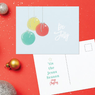 Sparkly Christmas Balls Holiday Postcard