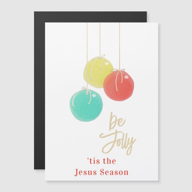 Sparkly Christmas Balls Magnetic Card (Front/Back)