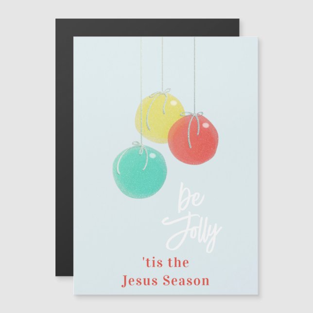 Sparkly Christmas Balls Magnetic Card (Front/Back)