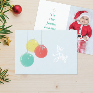 Sparkly Christmas Balls Photo Christmas Card