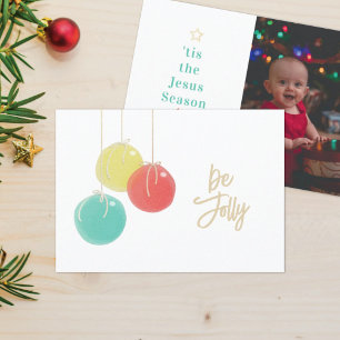Sparkly Christmas Balls Photo Christmas Card