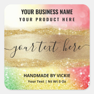 Sparkly Christmas Glitter Red Green Product Labels