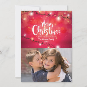Sparkly Christmas Lights Photo Card