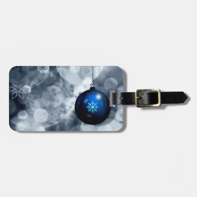 Sparkly Christmas Luggage Tag (Front Horizontal)