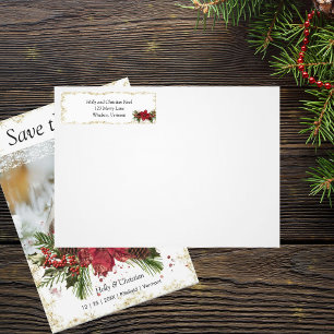 Sparkly Christmas Return Address Label Sticker