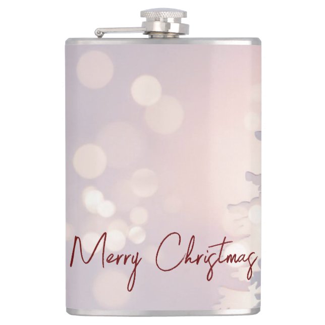 Sparkly Christmas Tree  Hip Flask (Front)