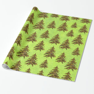 Sparkly Christmas tree on abstract green paper
