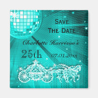 Sparkly Coach & Horses 25th Birthday Save The Date