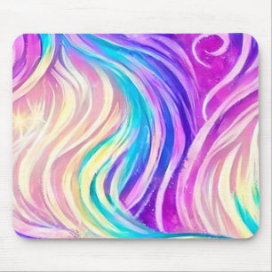 Sparkly Colorful Swirly Pattern Mouse Pad