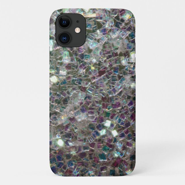Sparkly colourful silver mosaic Case-Mate iPhone case (Back)