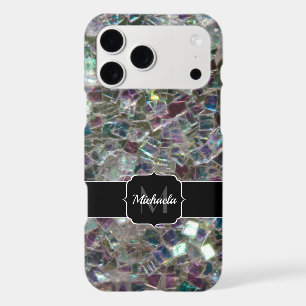Sparkly colourful silver mosaic Monogram