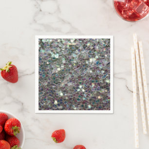 Sparkly colourful silver mosaic napkin