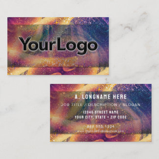 Sparkly Cosmic Galaxy Artisan Company Logo Business Card