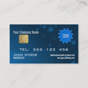 Sparkly Credit Card Blue Business Card