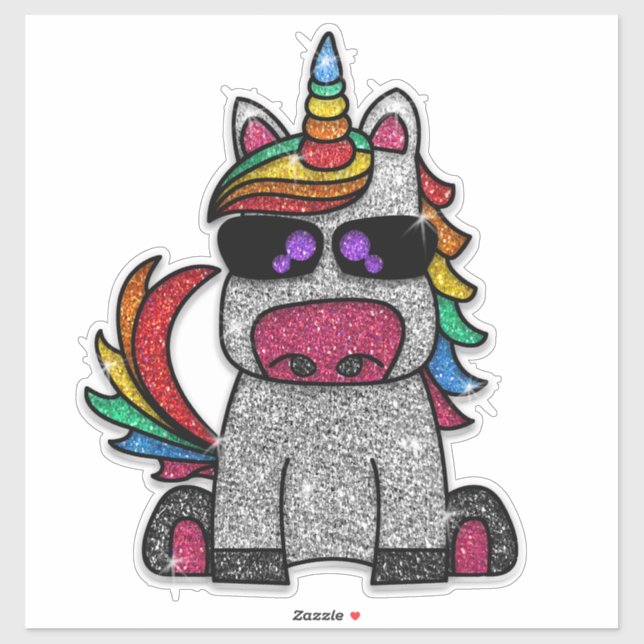 Sparkly Cute Glitter Rainbow Unicorn Sparkle  (Sheet)