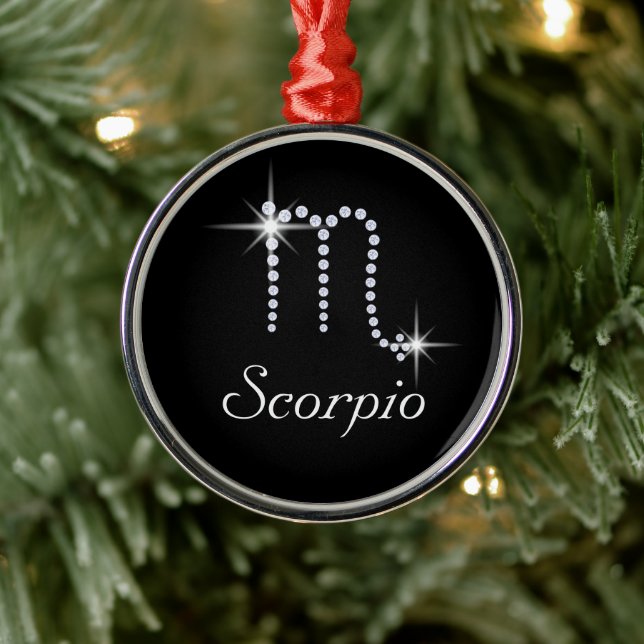Sparkly Diamond Scorpio  Metal Tree Decoration (Tree)