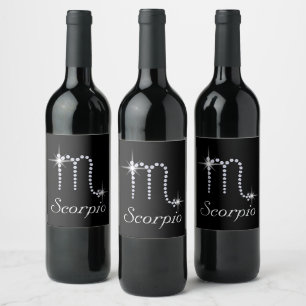 Sparkly Diamond Scorpio  Wine Label
