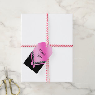 Sparkly Diamonds & Pink Bow 70th Birthday Gift Tags