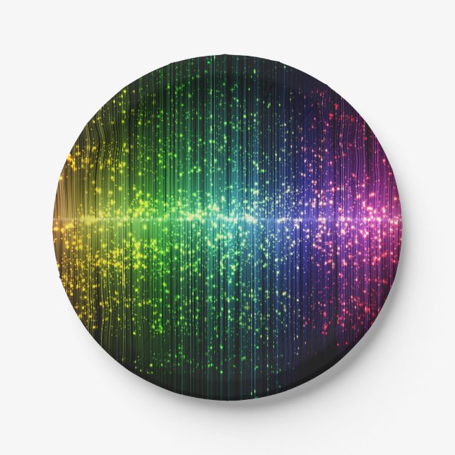 Sparkly Disco Tinsel Paper Plate (Front)
