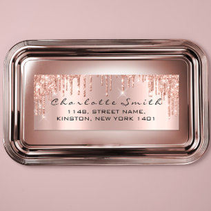 Sparkly Drips Rose Blush Return Address Labels