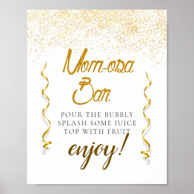 Sparkly Elegant Baby Shower Mimosa Bar Sign (Front)