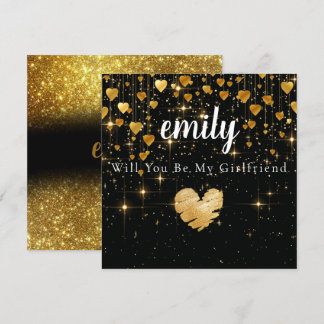 Sparkly Elegant Will You Be My Girlfriend Card