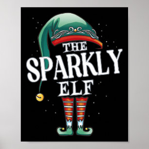 Sparkly Elf Christmas Group Xmas Pajama Party  Poster
