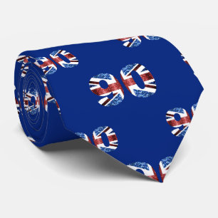 Sparkly flag of United Kingdom UK number 90 Tie