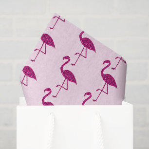Sparkly flamingo Pink glitter pattern pink Tissue Paper