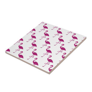 Sparkly flamingo Pink glitter sparkles pattern Tile