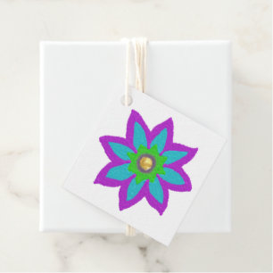 Sparkly flower Eid Favour Tags