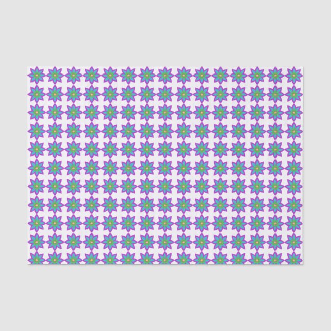 Sparkly flower Eid Tissue Paper (Front)